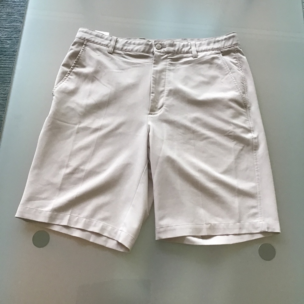 FootJoy FJ Lightweight Khaki Tan‎ Flat Front Golf Shorts 34 10" inseam